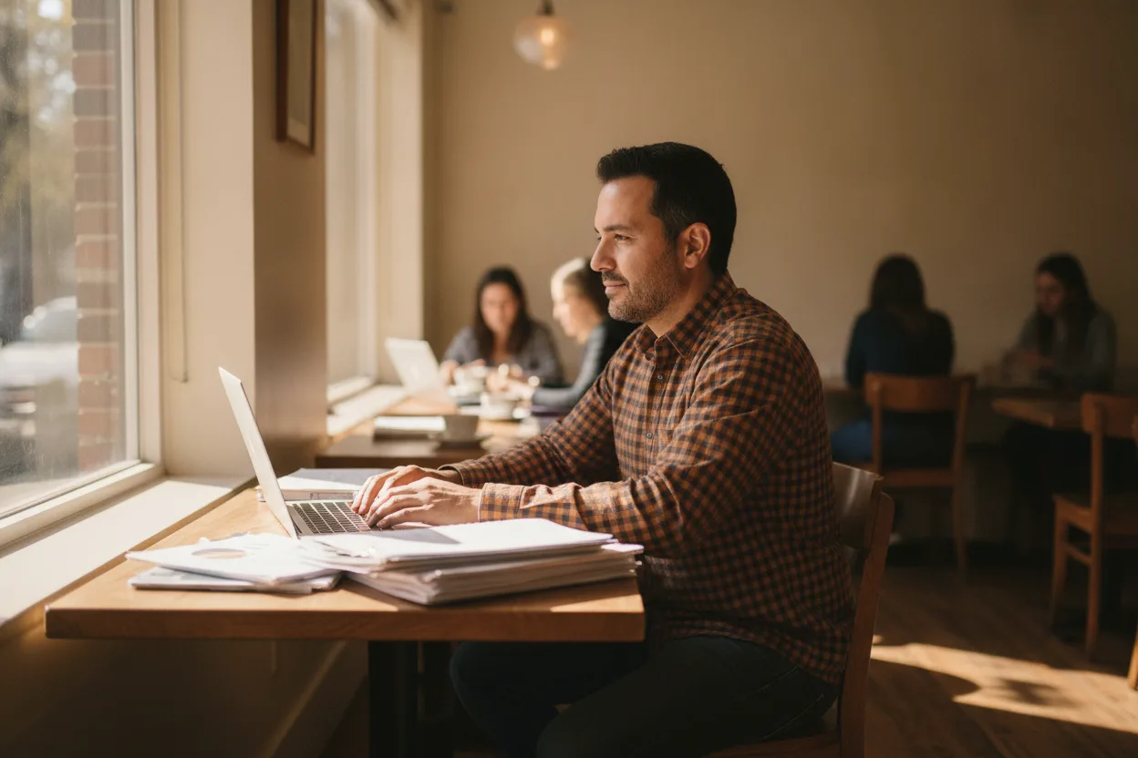 Successful Hispanic professional planning their financial future